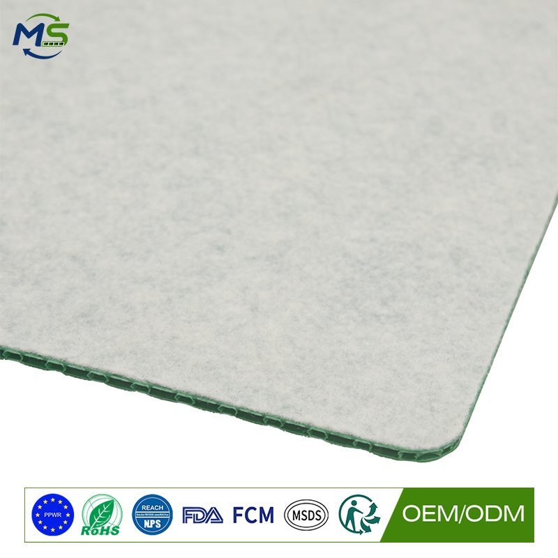 Reusable Plastic Floor Protection Board with Felt Layer for Construction and Remodeling